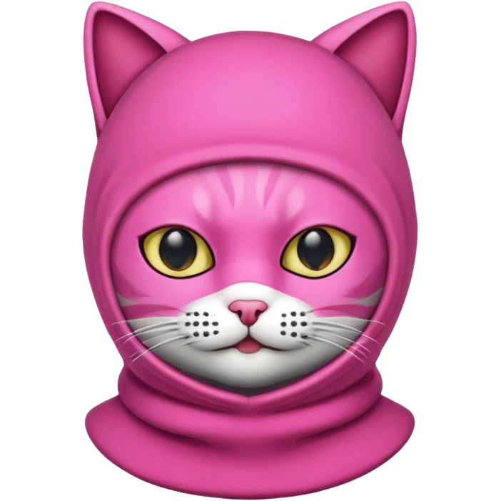 Pink Balaclava Cat emoji