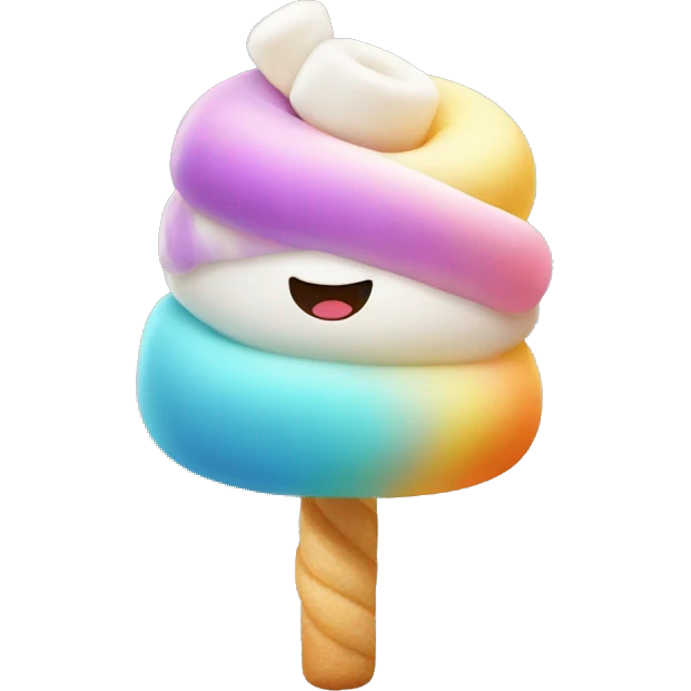 Twisty multicoloured marshmallow emoji