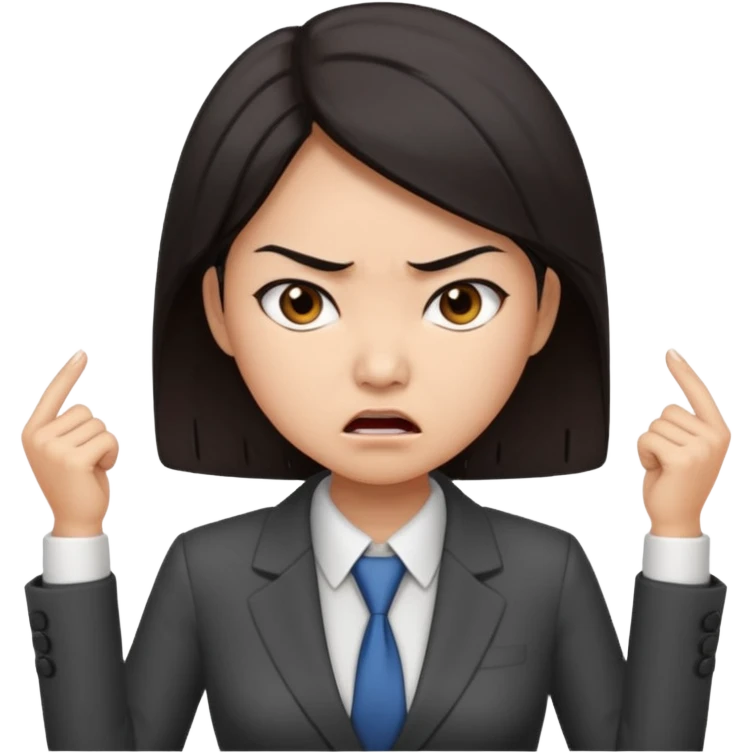 mad asian women office worker emoji