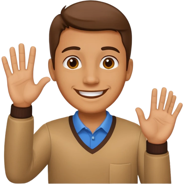 man waving hello emoji