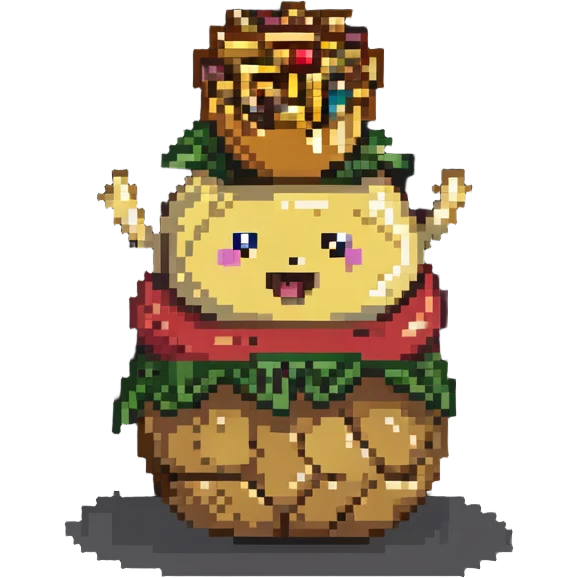 peanut riding a potato with fries emoji