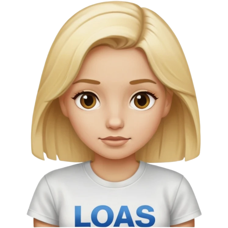A blonde girl with los angeles t shirt emoji