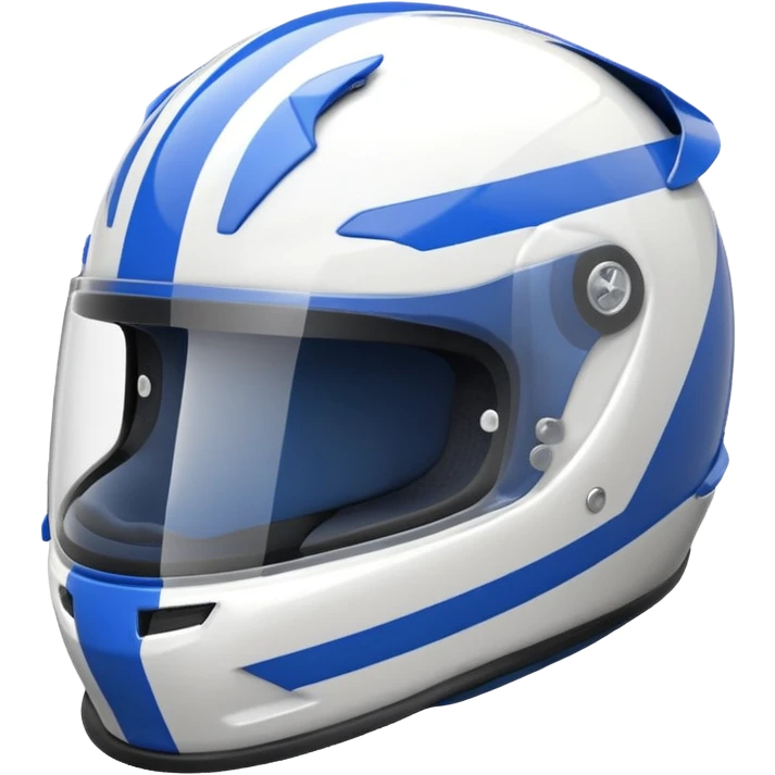 formule 1 helmet white & blue  emoji