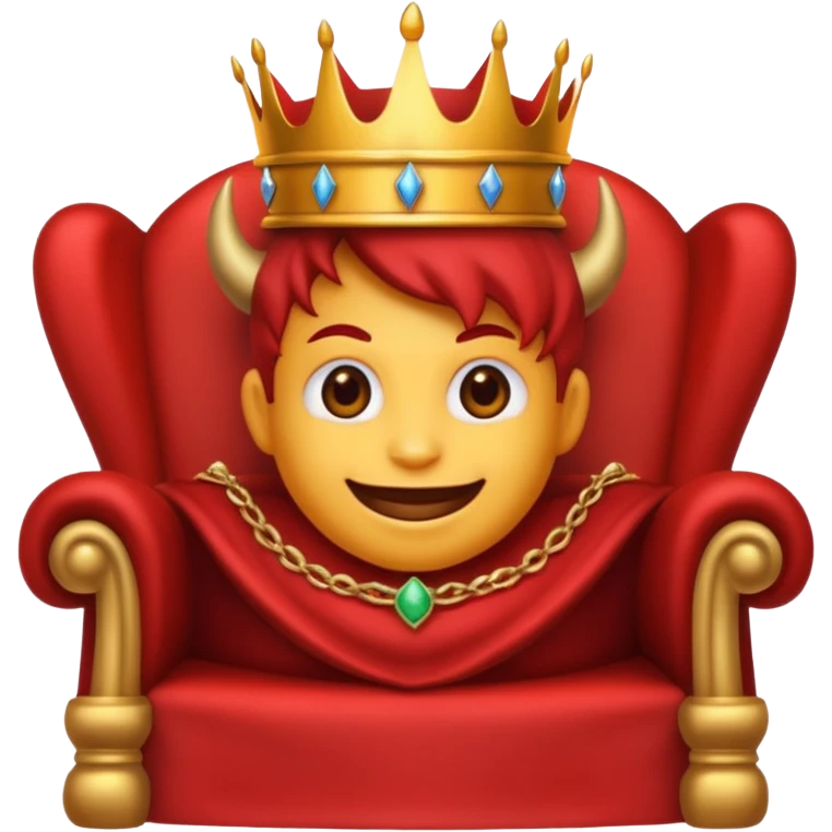 Creer une emoji qui est heureuse est diabolique avec curonne et trône  emoji
