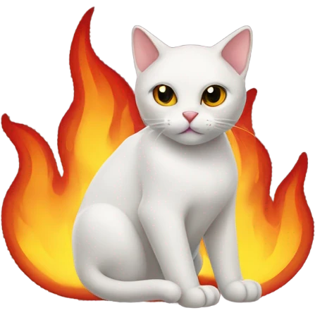 Cat and fire emoji