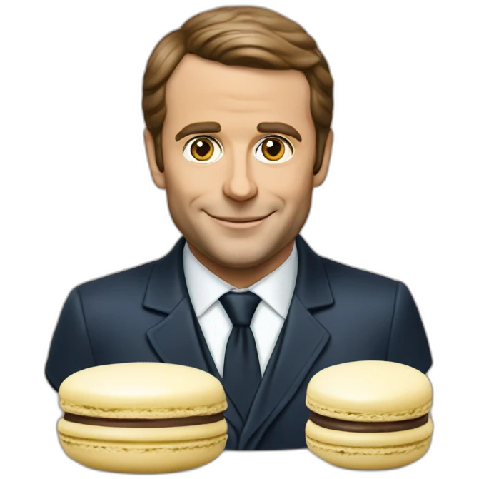 Emanuel macron sur un macaron emoji