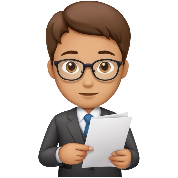 accountant with paper in hand, no glasses emoji