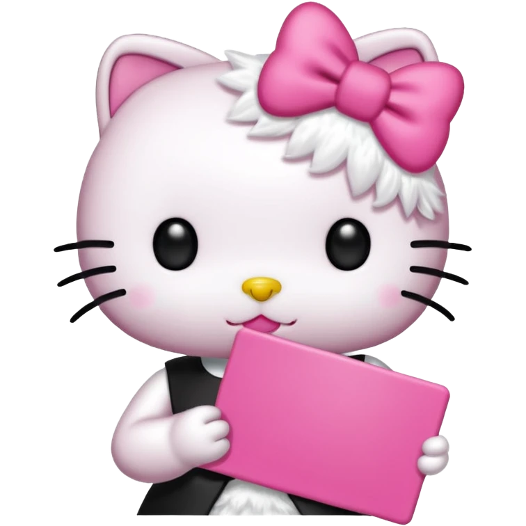 hello kitty holding a sign that says I ❤️ TRÉ  emoji