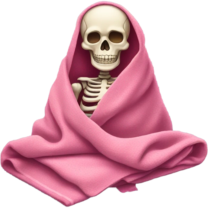Pink skeleton with blanket  emoji