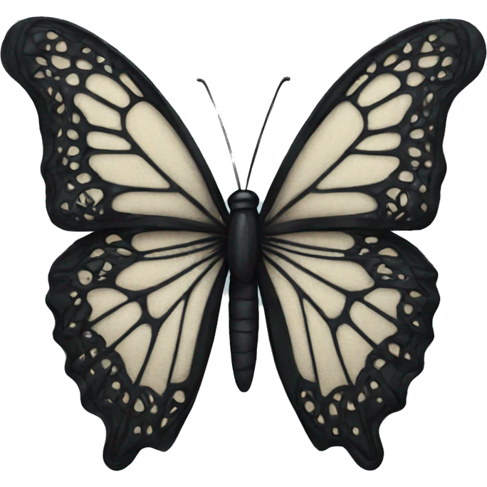 Black lace butterfly emoji