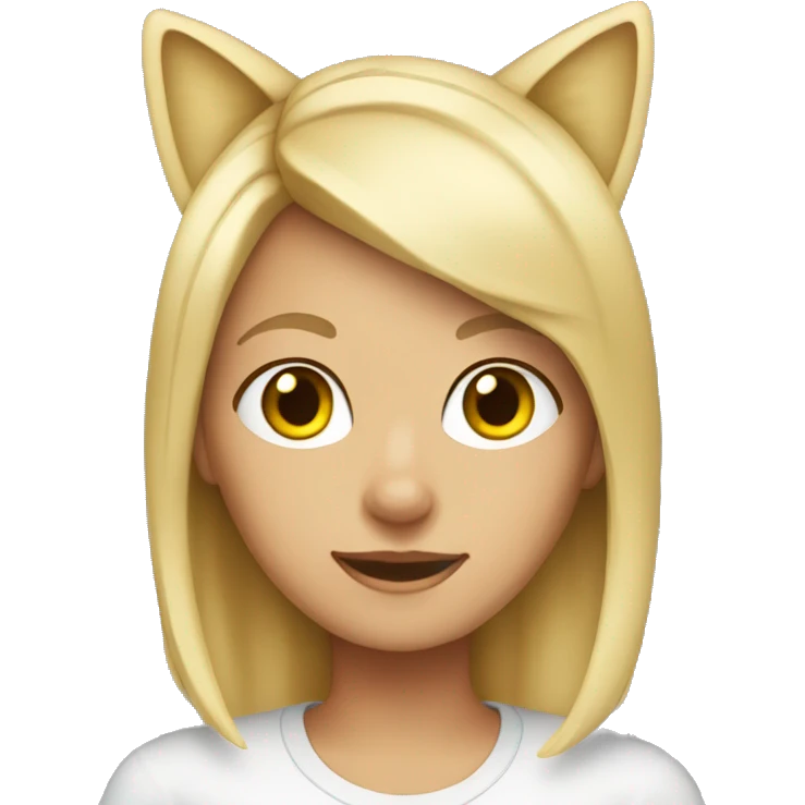 Blonde girl wearing cat’s ears  emoji
