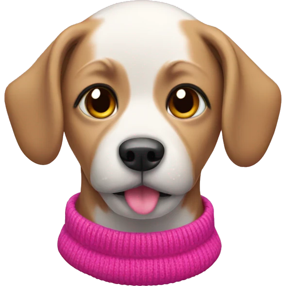 Dog wearing a pink Christmas sweater  emoji