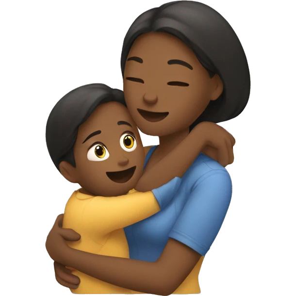 A mother hugs her Child  emoji