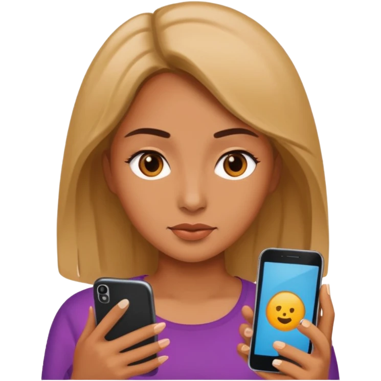 woman looking at phone emoji