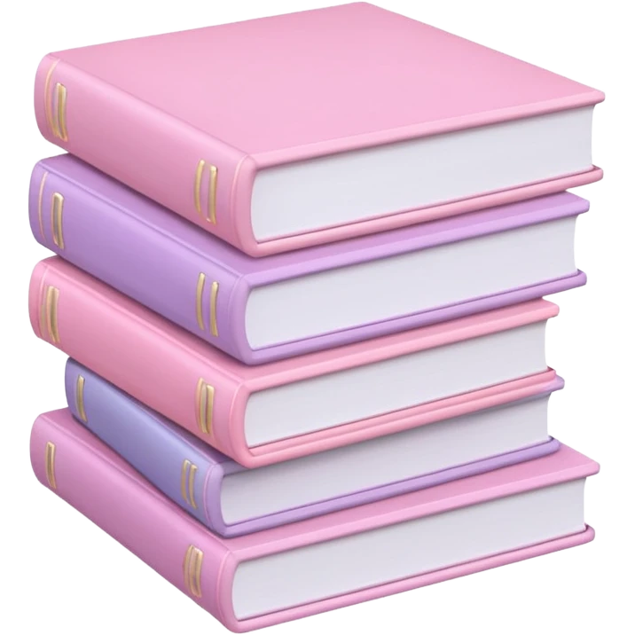 Libros rosas pastel emoji