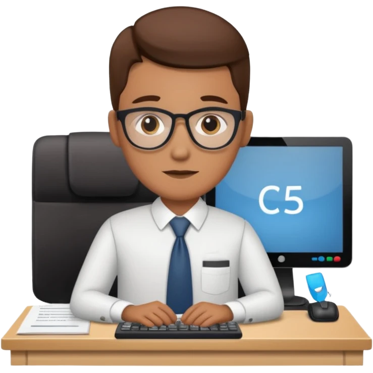 imagenes de una contador en caricatura, con una computadora y mencione conta 365 emoji