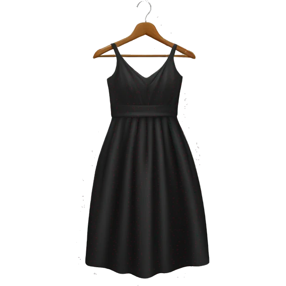 black dress on hanger emoji