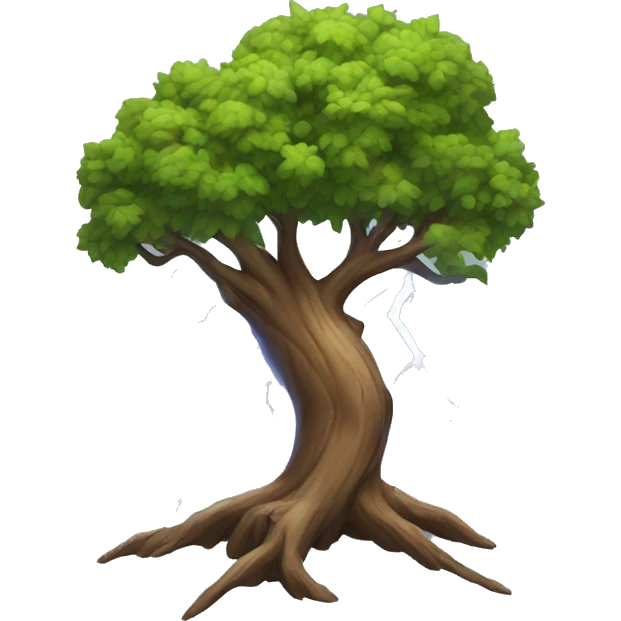 tree struck by lightning emoji