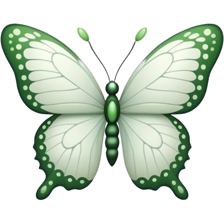 White butterfly with small green accents  emoji