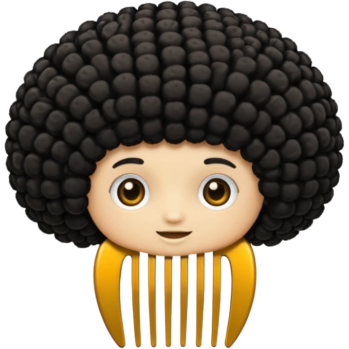 afro hair comb emoji