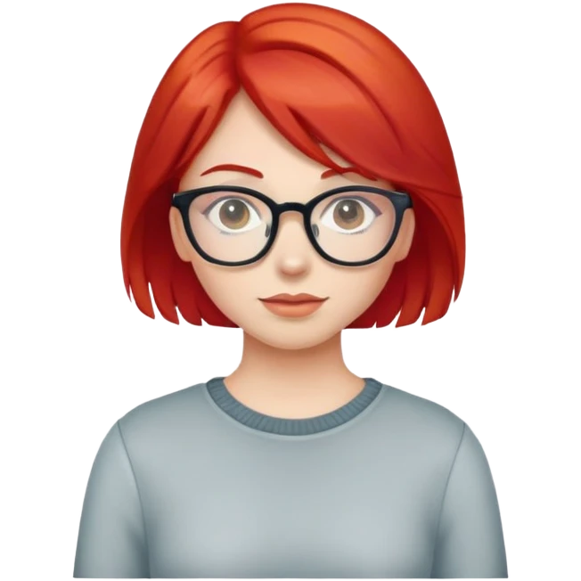 girl with bright red hair and glasses emoji
