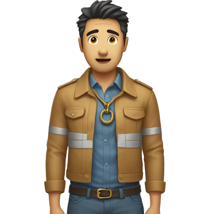 nervously pulling at collar emoji