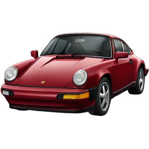Dark red Porsche  emoji