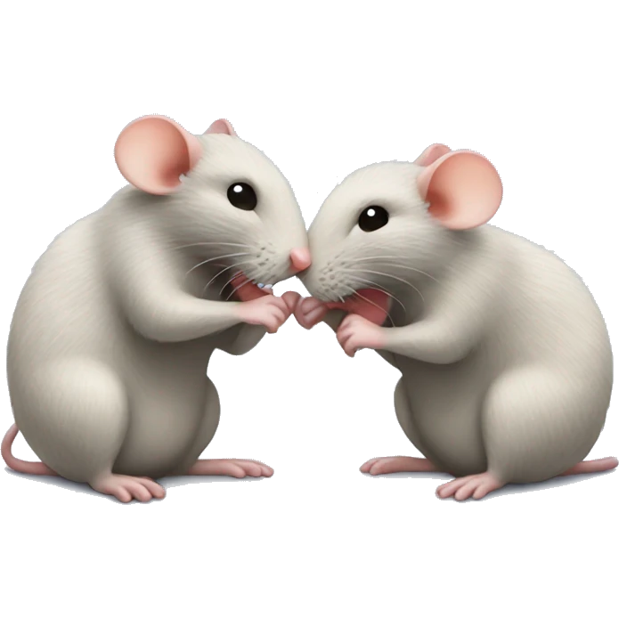 two rats kissing in a wool sock emoji