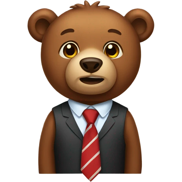 A brown bear with a tie emoji