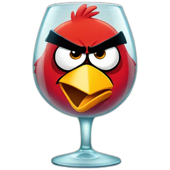 angry bird with glass  emoji