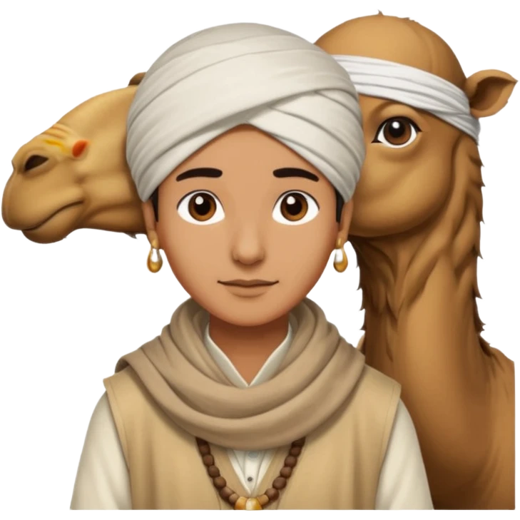 Desert Nomad Traveler with camel emoji