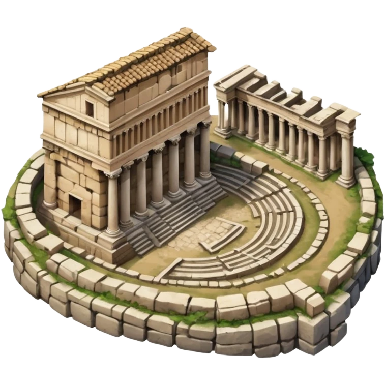 ancientr roman ruin rome 
no frame, no squared style, no square above
aereal view from up emoji