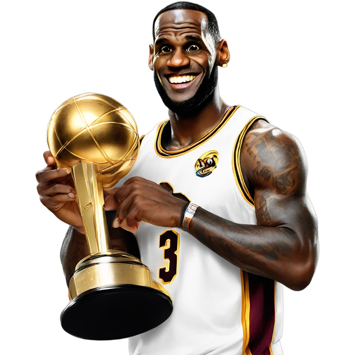 LeBron holding the championship trophy  emoji