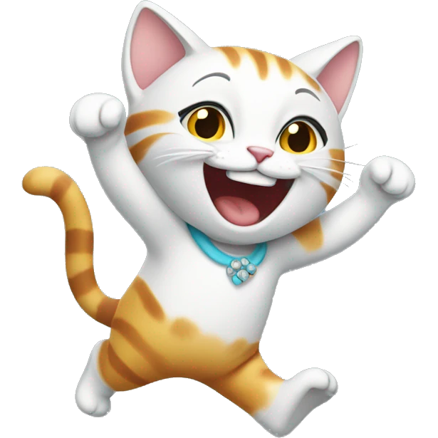 happy girl cat dancing emoji