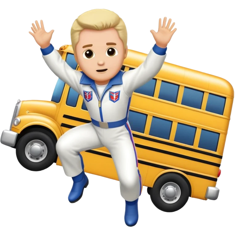 Evel Knievel jumping school buses emoji