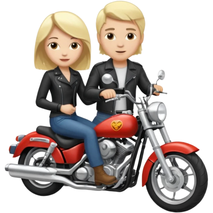 White couple blonde hair on motorcycle emoji