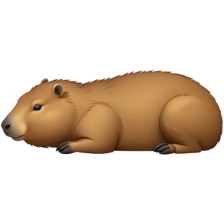 cinematic-Sleeping capybara-realistic-full-body-on-standing-emoji,-plump-and-relaxed-body-soaking-in-the-warm-sun,-short-brown-fur-slightly-ruffled,-head-tilted-dramatically,-calm-expressive-eyes-exuding-serene-wisdom,-simplified-yet-realistic emoji