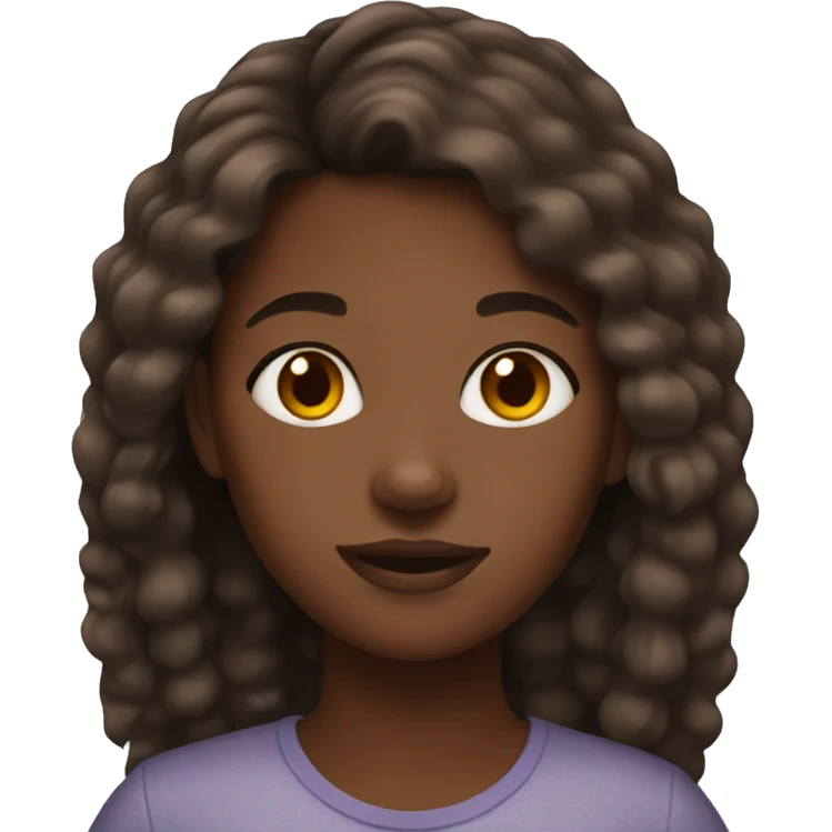 a black girl with brown hair emoji