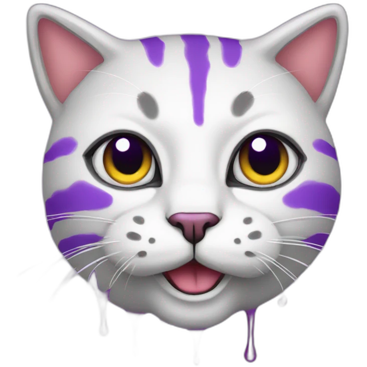 Cat purple drip emoji