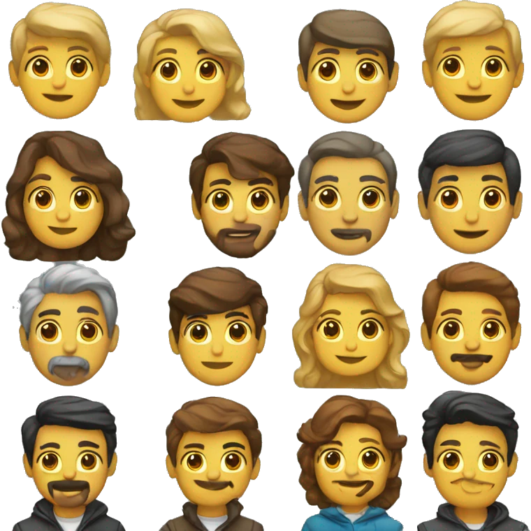 Grupo amigos variados emoji