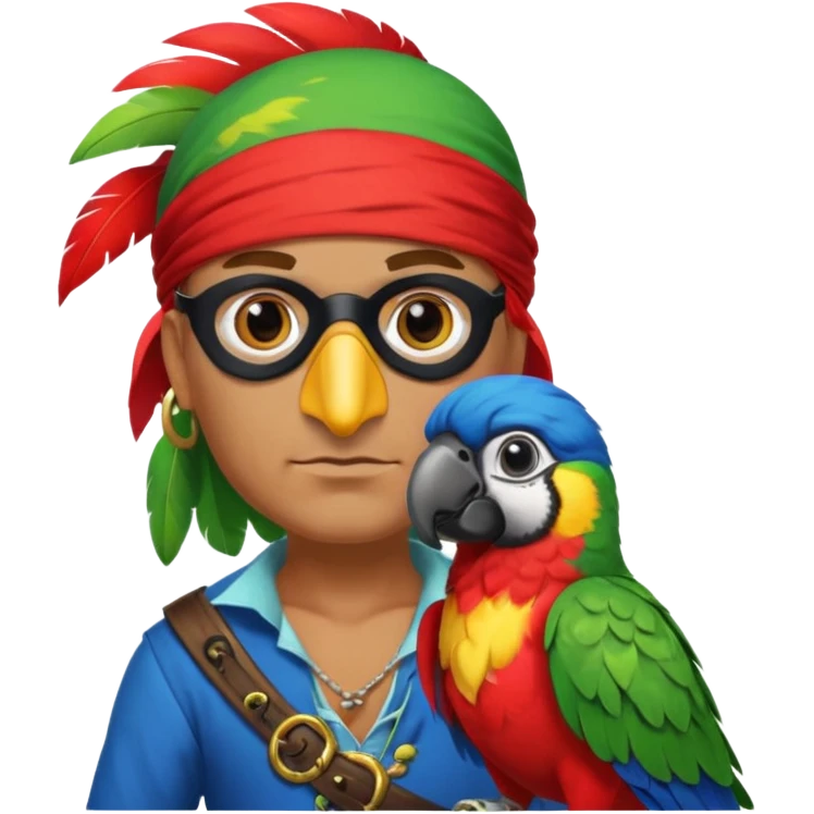 pirate and parrot emoji