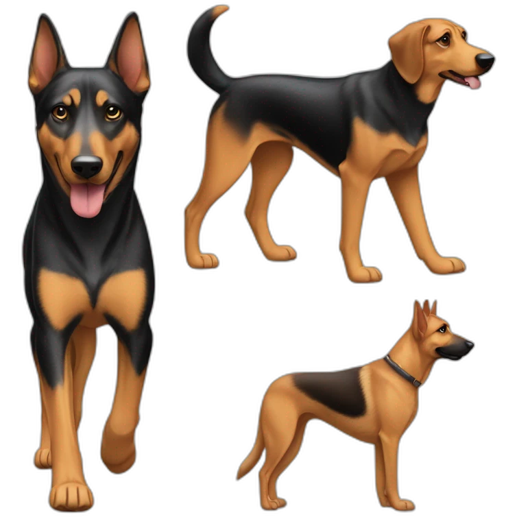 coonhound and German shepherd mix dog walking emoji