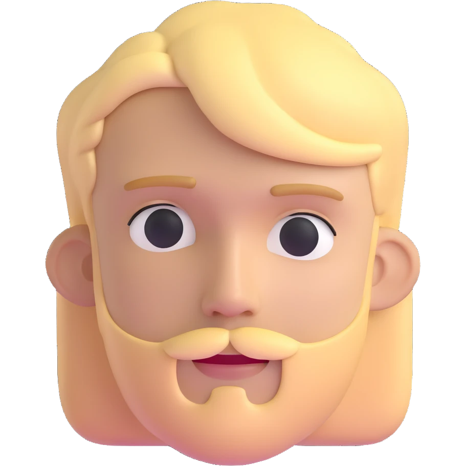young man with blonde hair and minimal facial hair emoji