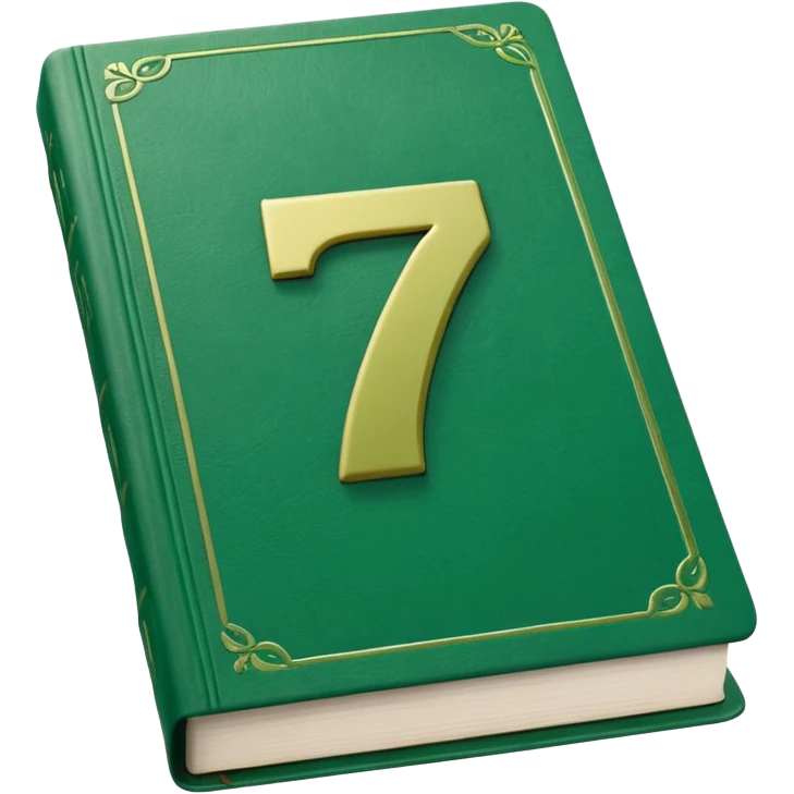 Green book with a number "7" in the cover emoji