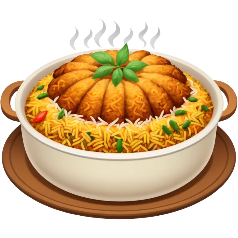 Emoji with biryani in a plate emoji