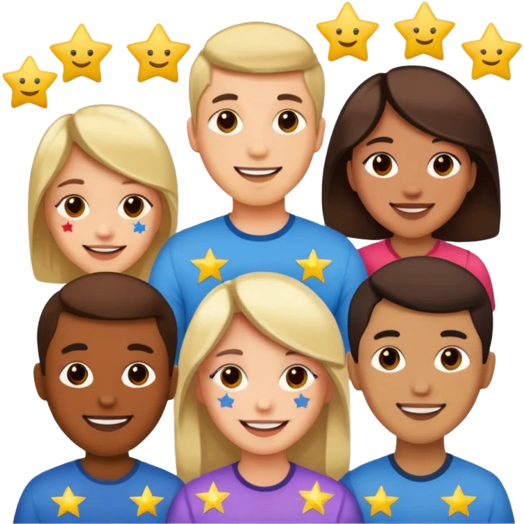 people with star stickers on their faces emoji