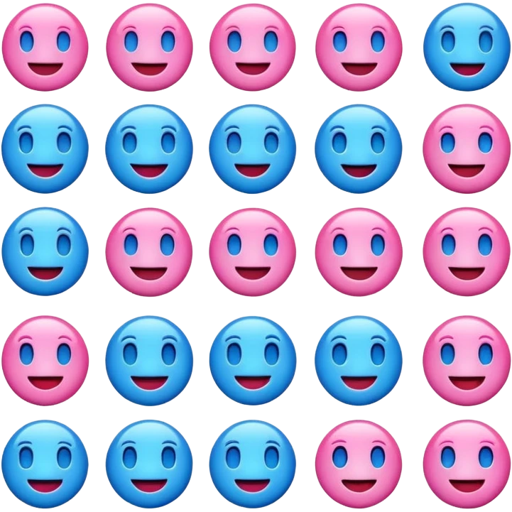 Emoji azul e rosa emoji