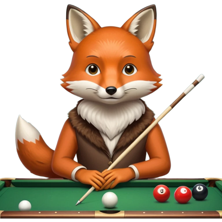 fox playing billiards emoji