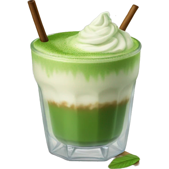 Ice matcha latte  emoji