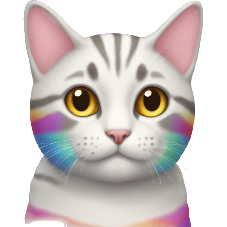 rainbow stripe cat emoji